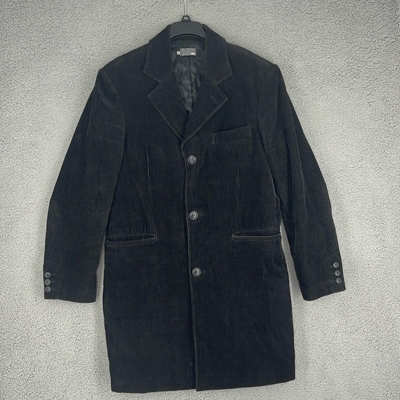 H&M Other - H&M brown corduroy three button long coat pockets men’s 38 medium collar jacket